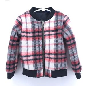 Tommy Hilfiger Plaid Bomber Jacket - Red,Black,Pink size 5 Full Zip